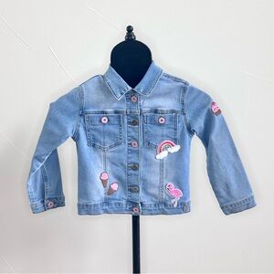 deux par deux- Long Sleeve Denim Jacket with Patchwork, Size 7/8